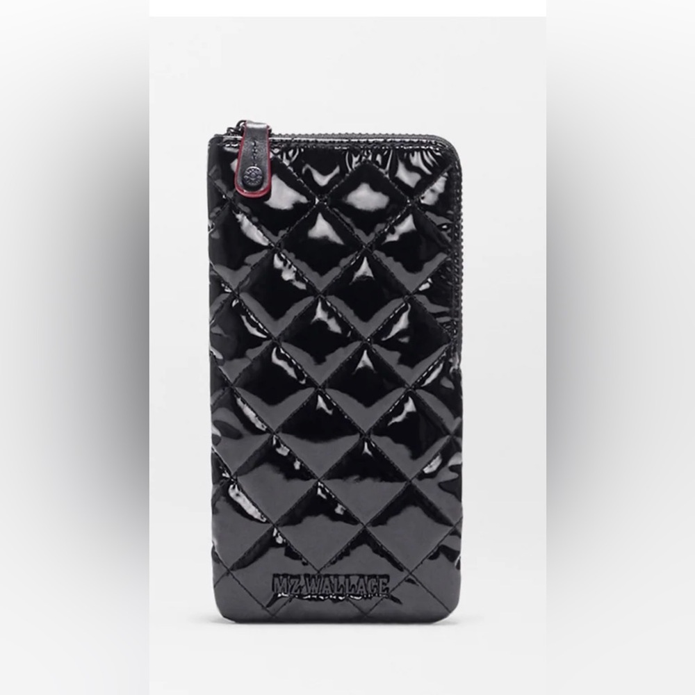 MZ Wallace Black Lacquer Zip Sunglass Case NWT